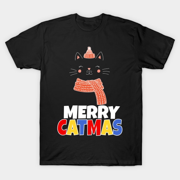 Merry Catmas T-Shirt by Work Memes